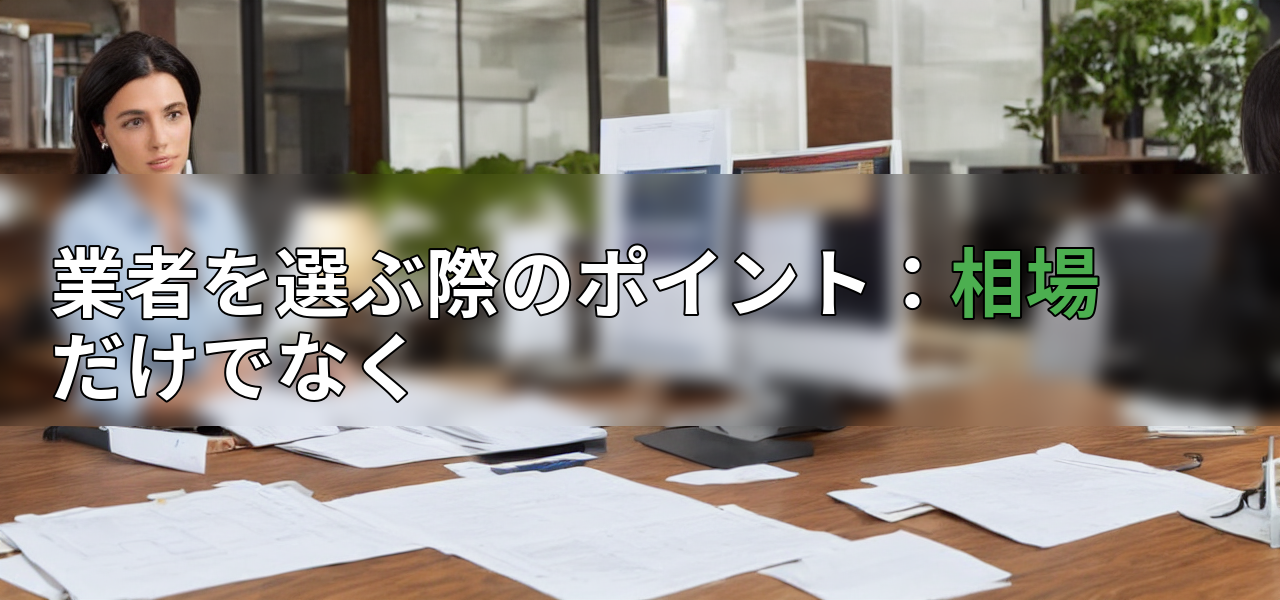 業者を選ぶ際のポイント:相場だけでなくの画像
