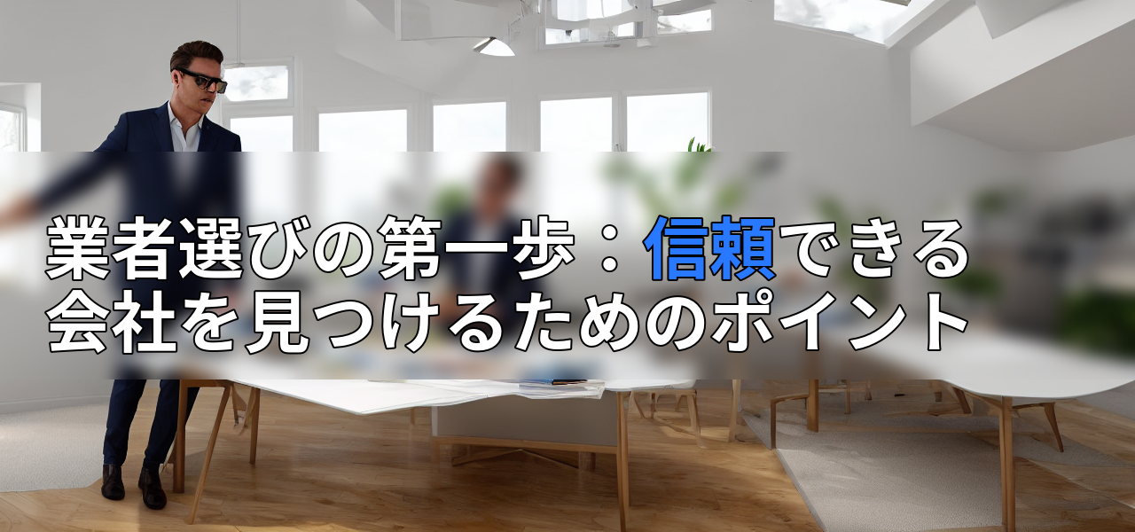 業者選びの第一歩:信頼できる会社を見つけるためのポイントの画像