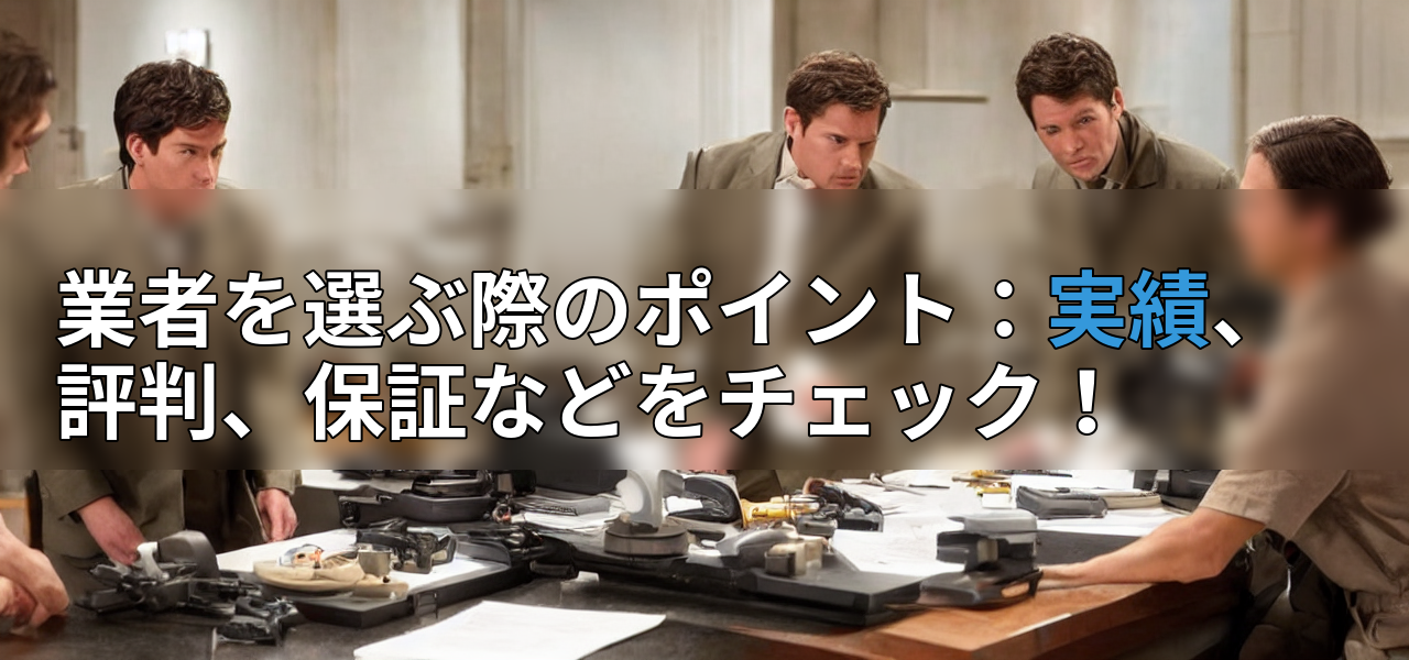 業者を選ぶ際のポイント:実績、評判、保証などをチェック!の画像