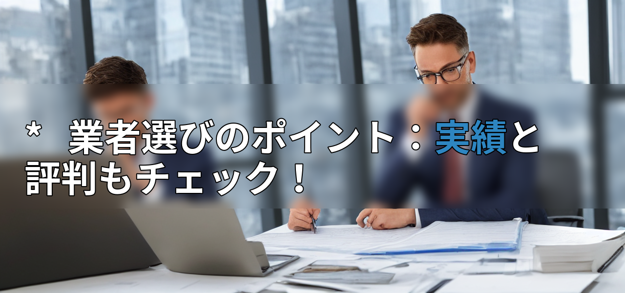 * 業者選びのポイント:実績と評判もチェック!の画像