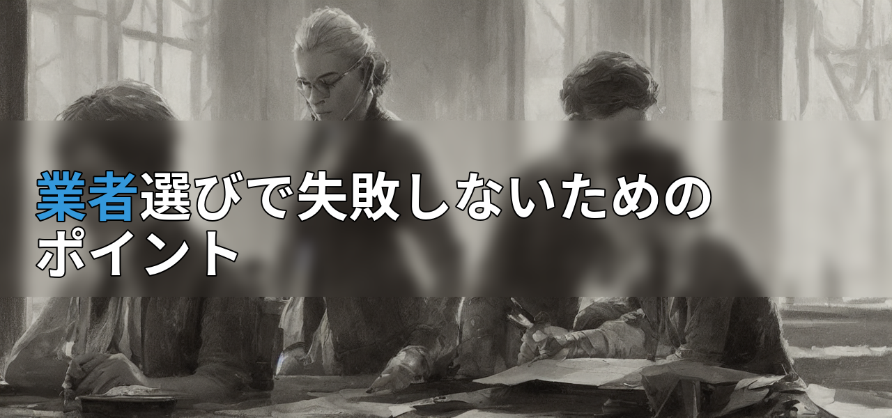 業者選びで失敗しないためのポイントの画像