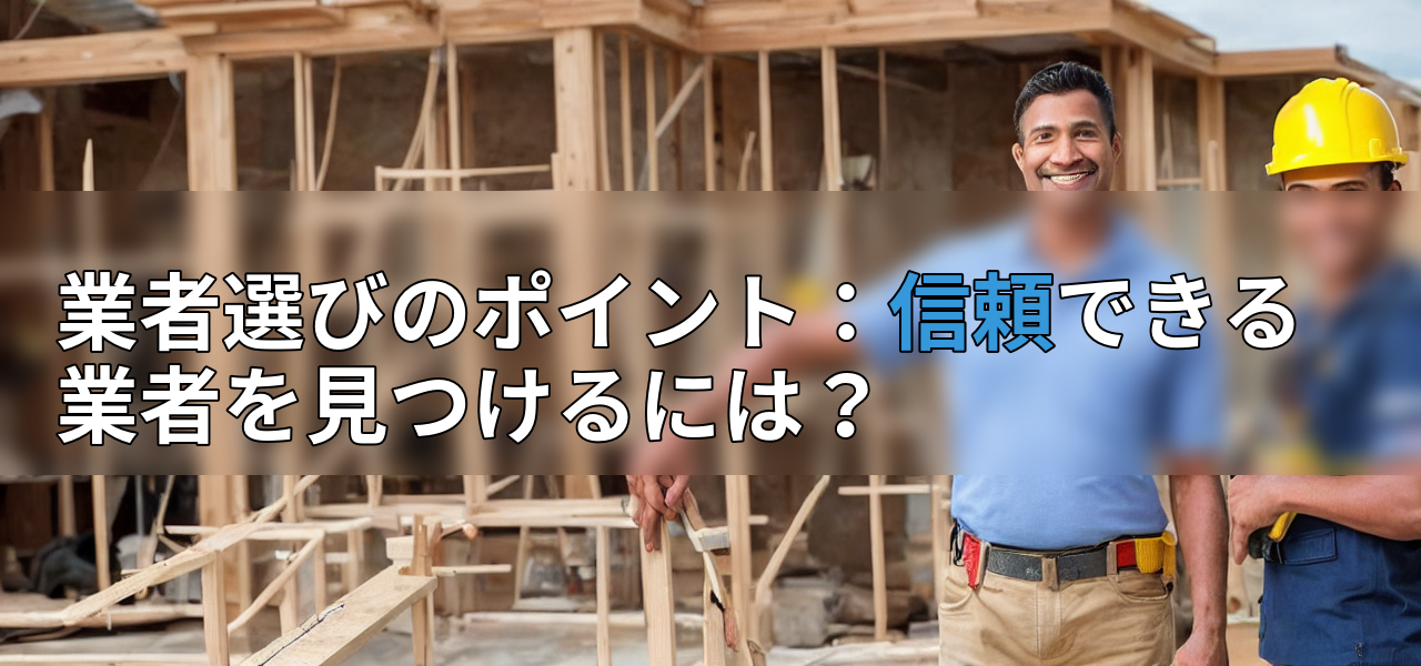 業者選びのポイント：信頼できる業者を見つけるには？の画像