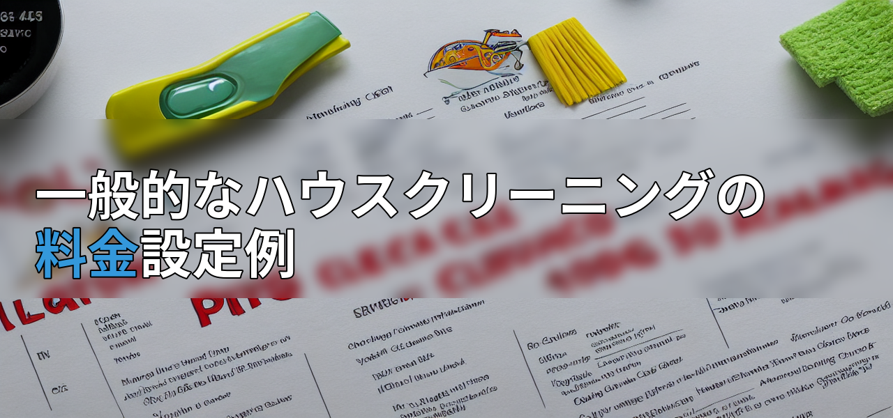 一般的なハウスクリーニングの料金設定例の画像