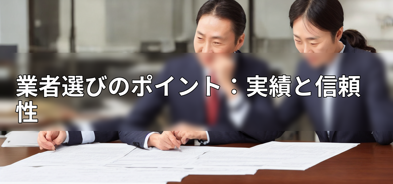 業者選びのポイント:実績と信頼性の画像