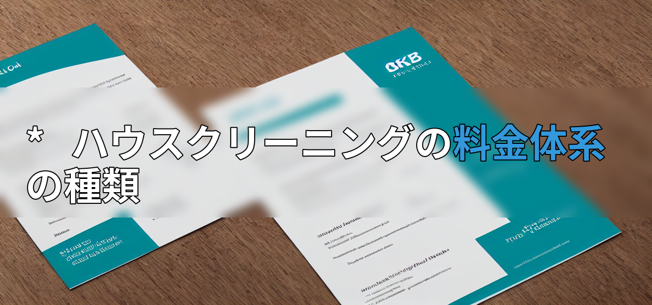 * ハウスクリーニングの料金体系の種類の画像
