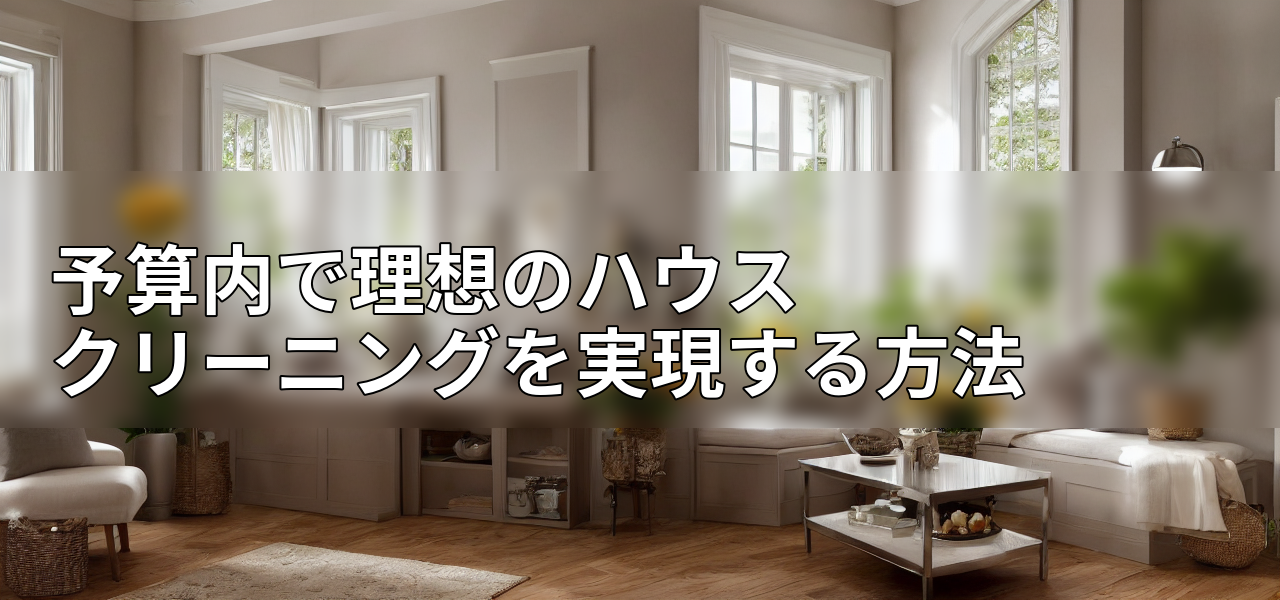 予算内で理想のハウスクリーニングを実現する方法の画像