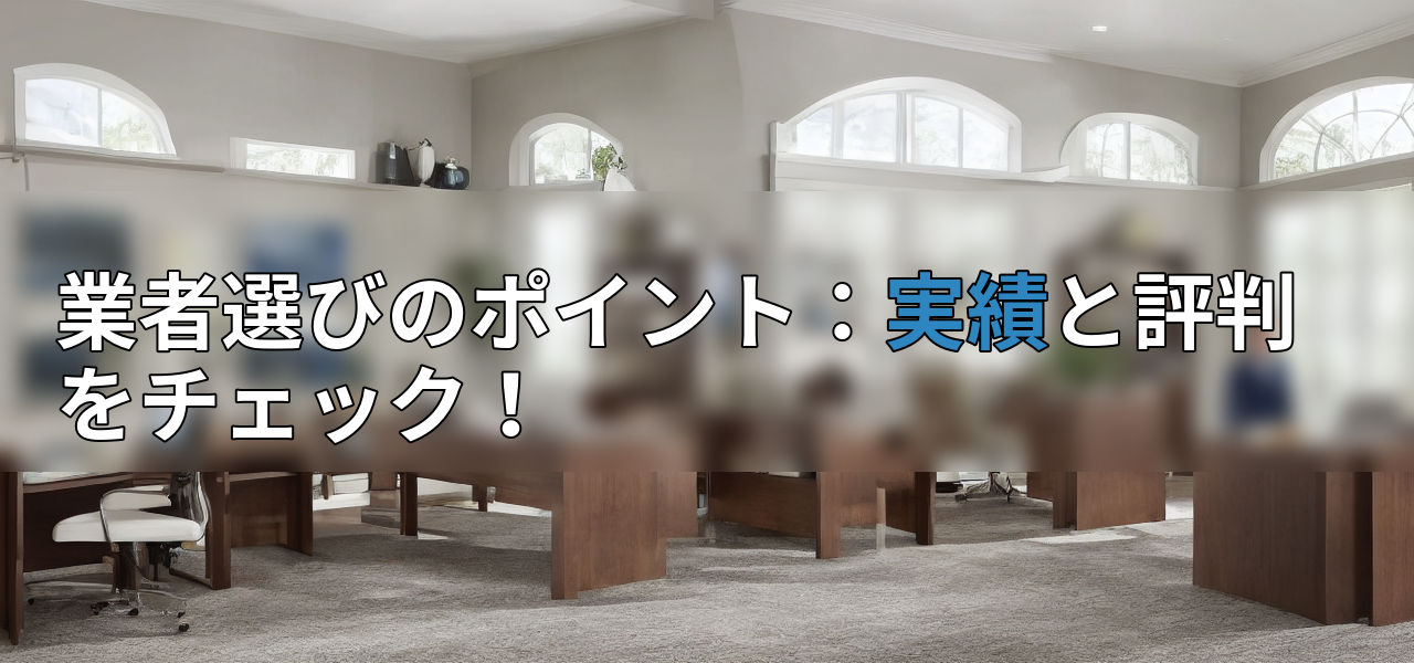 業者選びのポイント:実績と評判をチェック!の画像