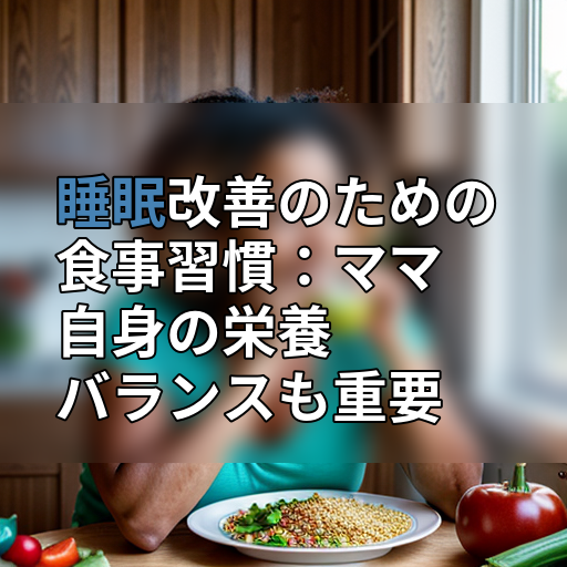 睡眠改善のための食事習慣:ママ自身の栄養バランスも重要の画像