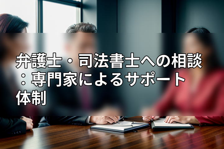 弁護士・司法書士への相談:専門家によるサポート体制の画像
