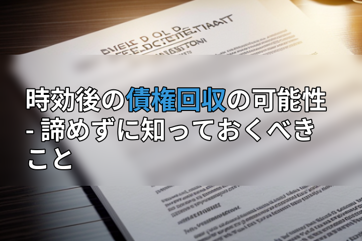 時効後の債権回収の可能性 - 諦めずに知っておくべきことの画像