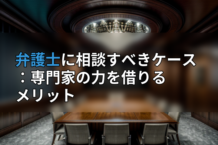 弁護士に相談すべきケース:専門家の力を借りるメリットの画像