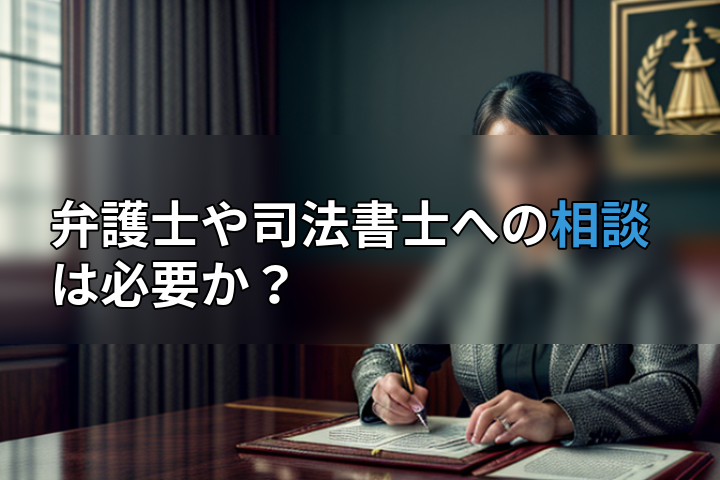 弁護士や司法書士への相談は必要か?の画像