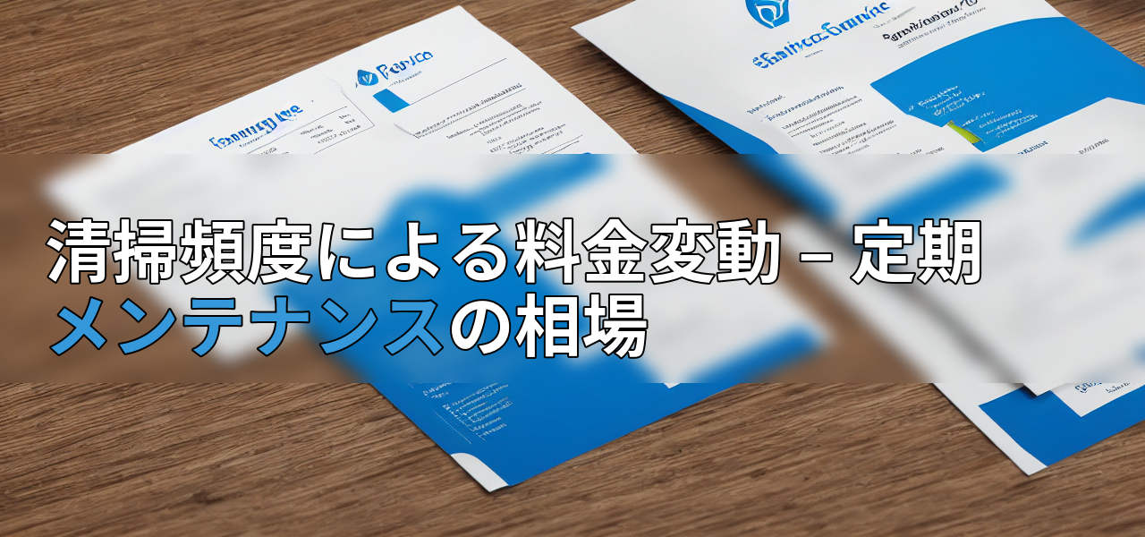 清掃頻度による料金変動 – 定期メンテナンスの相場の画像