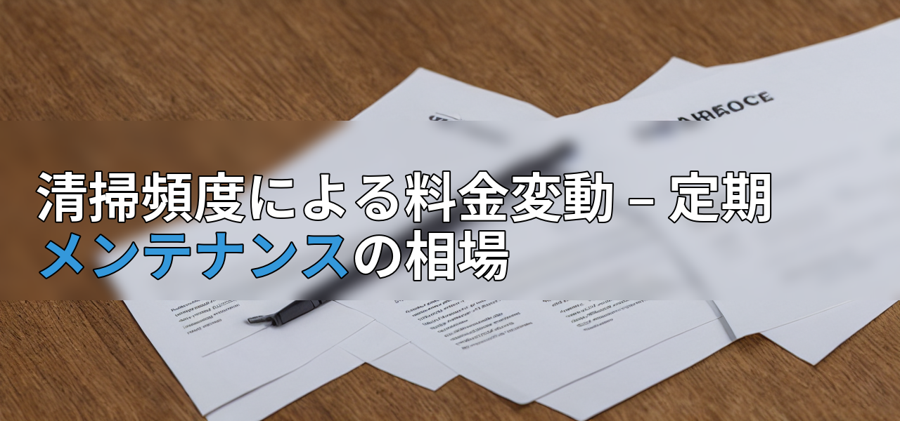 清掃頻度による料金変動 – 定期メンテナンスの相場の画像
