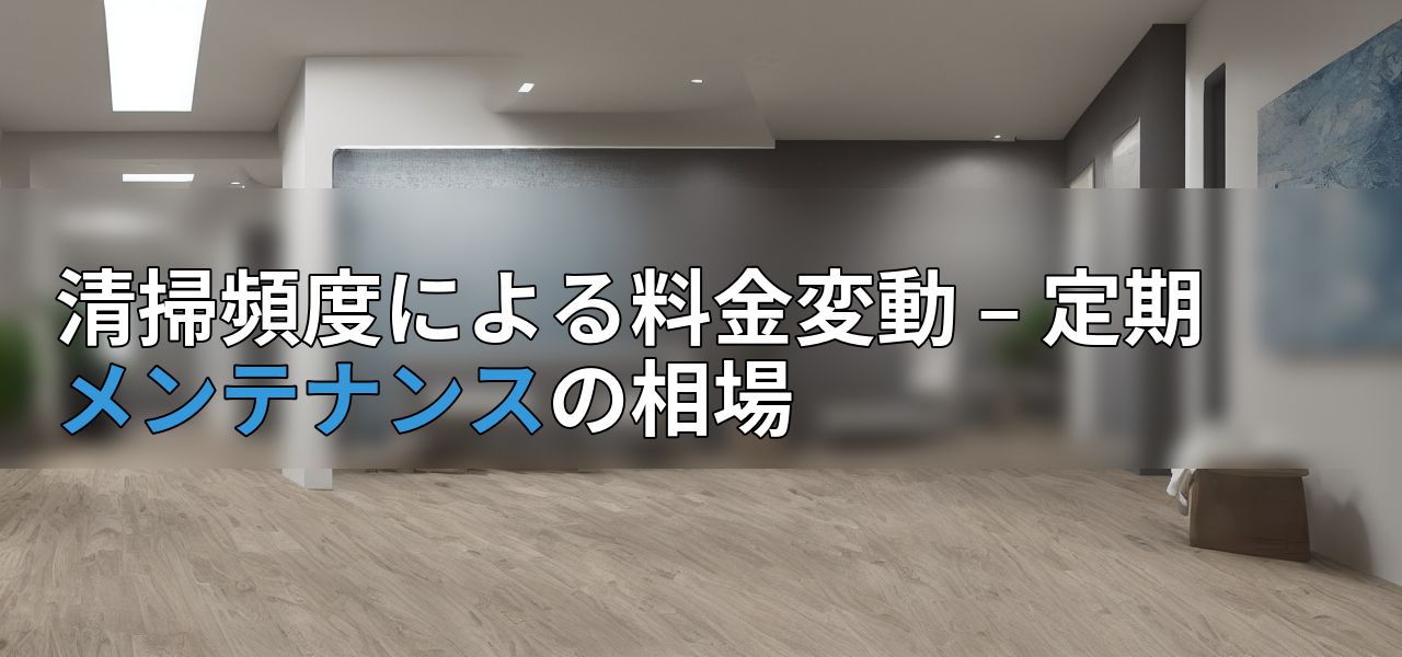 清掃頻度による料金変動 – 定期メンテナンスの相場の画像