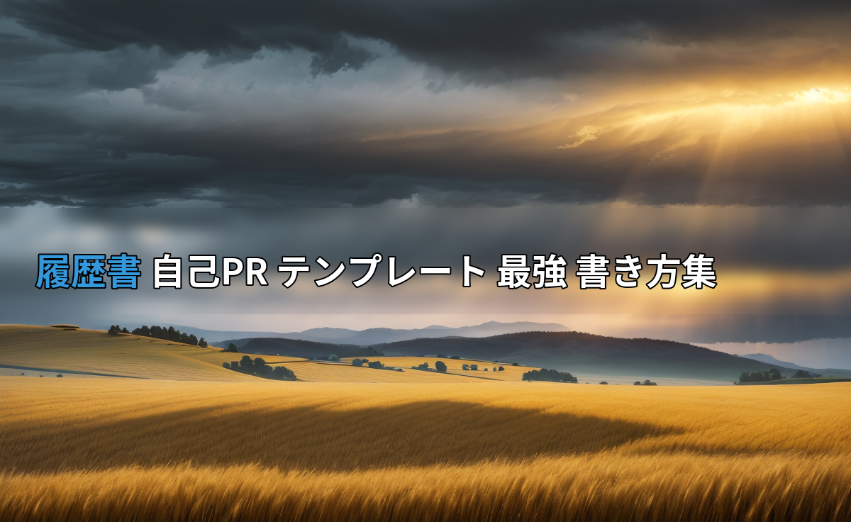 履歴書 自己PR テンプレート 最強 書き方集